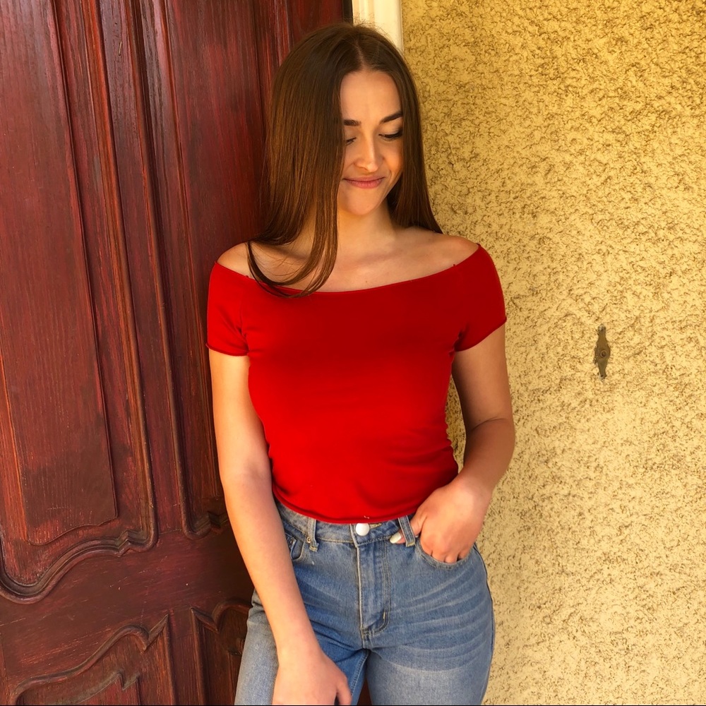 BRANDY MELVILLE Red Crop Top